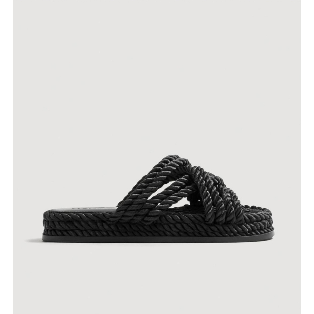 MNG Mango Interwoven Cord Sandals Sz 39